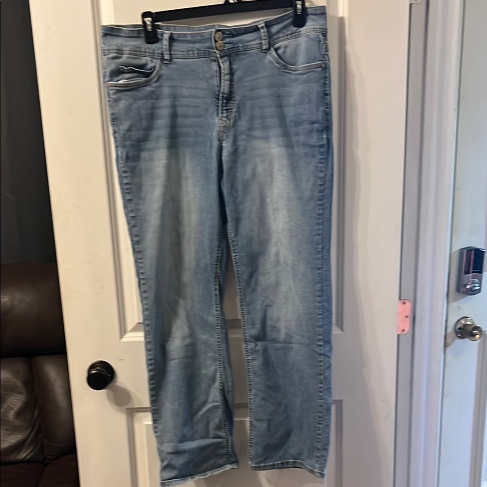 Wallflower Blue Straight Leg Jeans with Whiskering